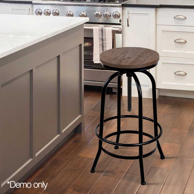 Adjustable Wooden Bar Stool