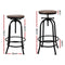2 x Adjustable Wooden Bar Stools – Natural Finish