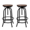 2 x Adjustable Wooden Bar Stools – Natural Finish