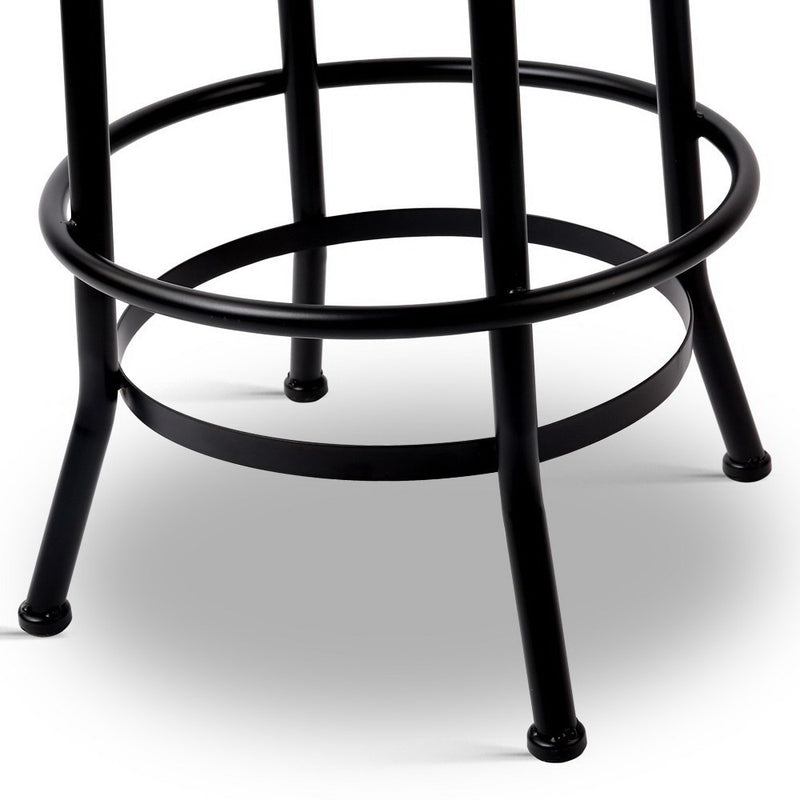 2 x Adjustable Wooden Bar Stools – Natural Finish