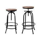Cove 4x Bar Stools Kitchen Dining Chairs Adjustable Wooden Vintage Stool