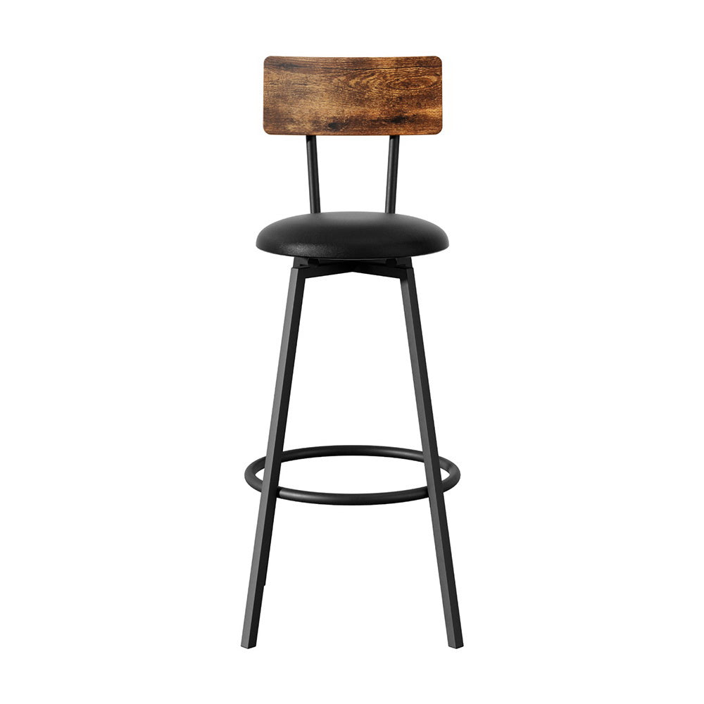 Linden Industrial Bar Stools – Black – Set of 4
