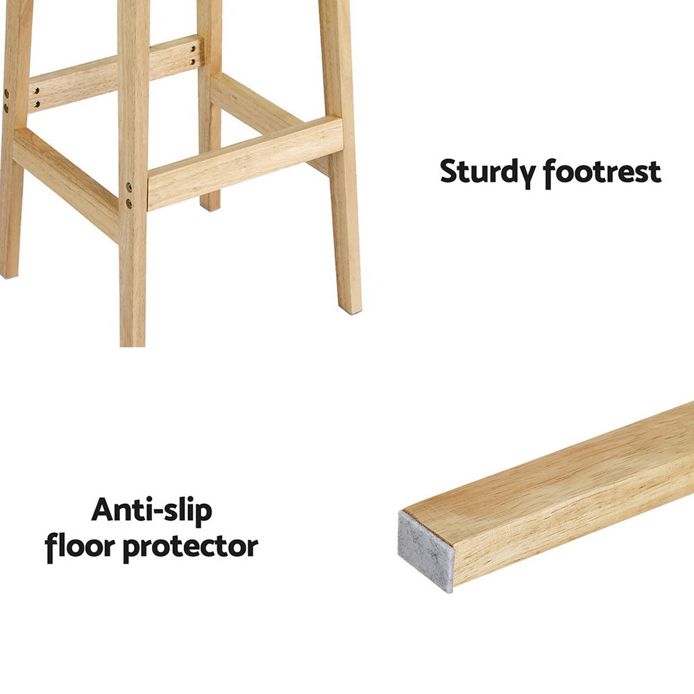 Nova Rubber Wood Bar Stools with Rattan – Natural – Set of 2