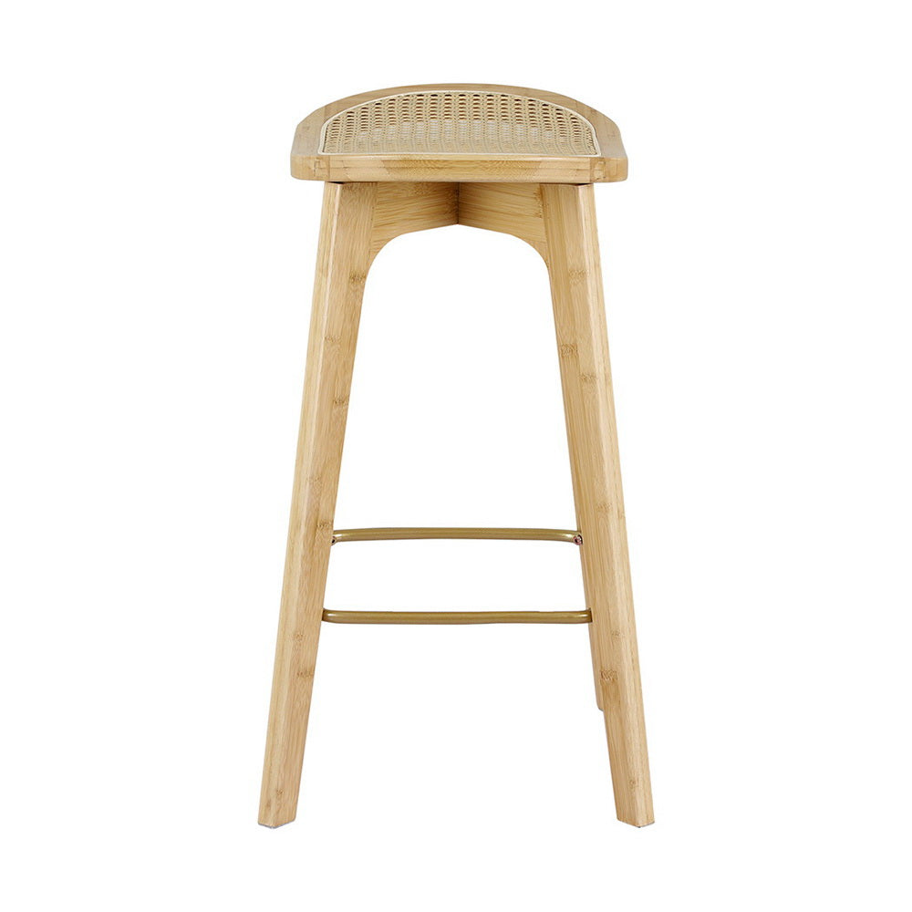 Kaia Bamboo Rattan Bar Stools – Multi – Set of 2