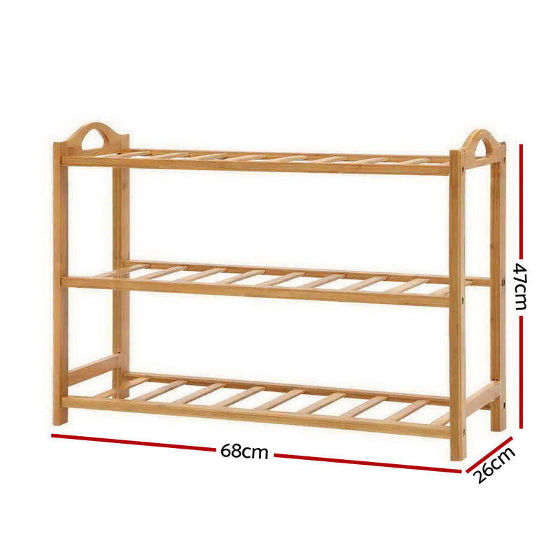 3 Tier Bamboo Shoe Rack Organizer