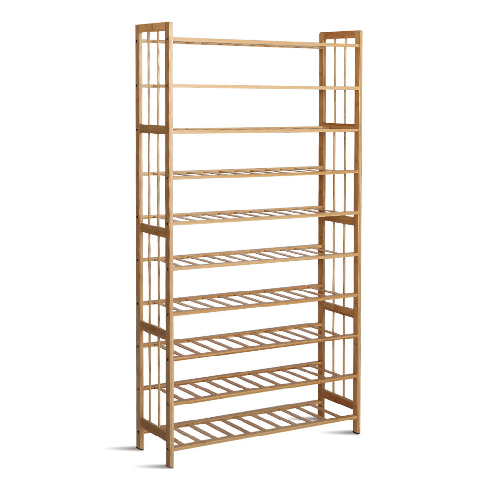 Bamboo Shoe Rack – Natural – 10 Tier