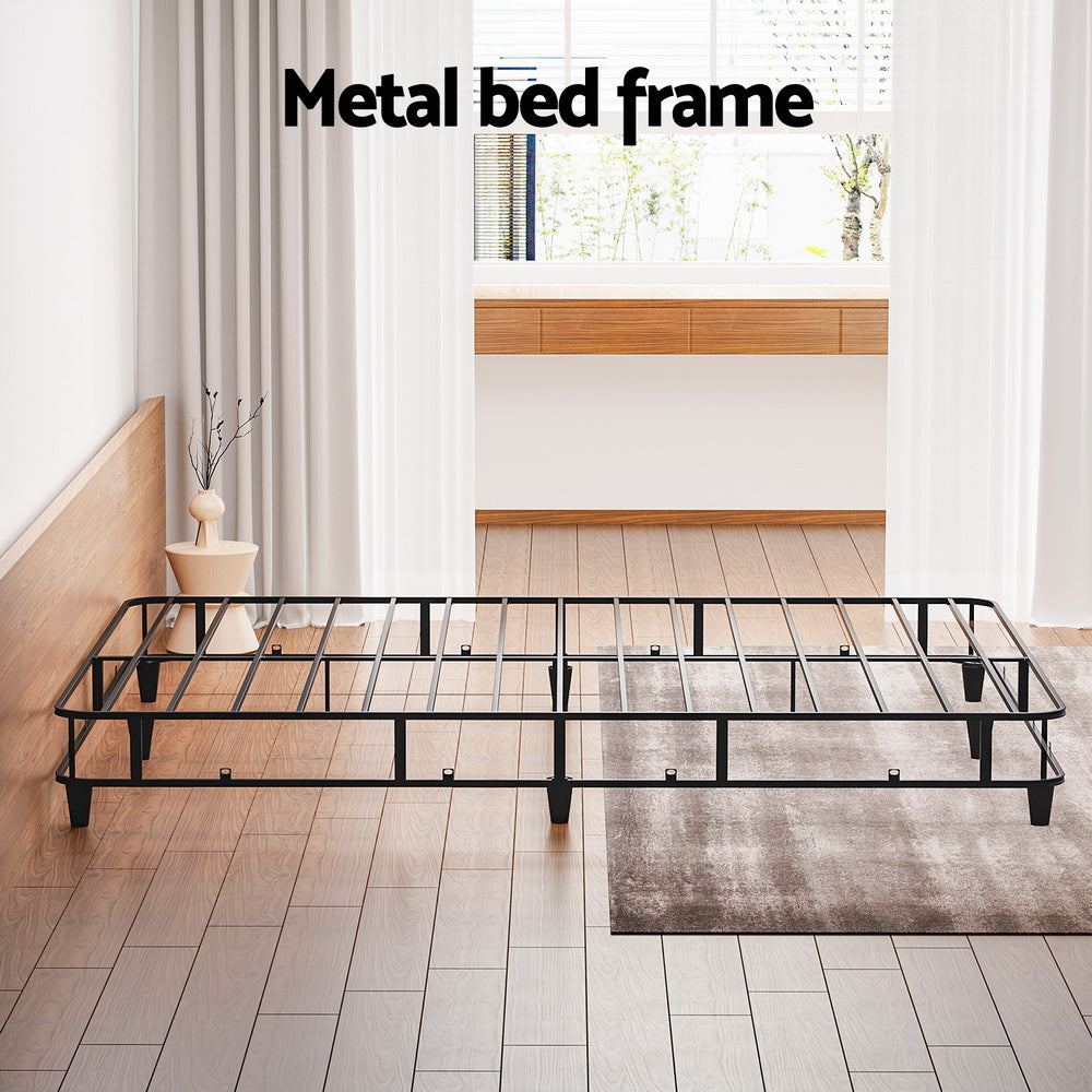 Mason Metal Fabric Bed Frame – Grey – Queen