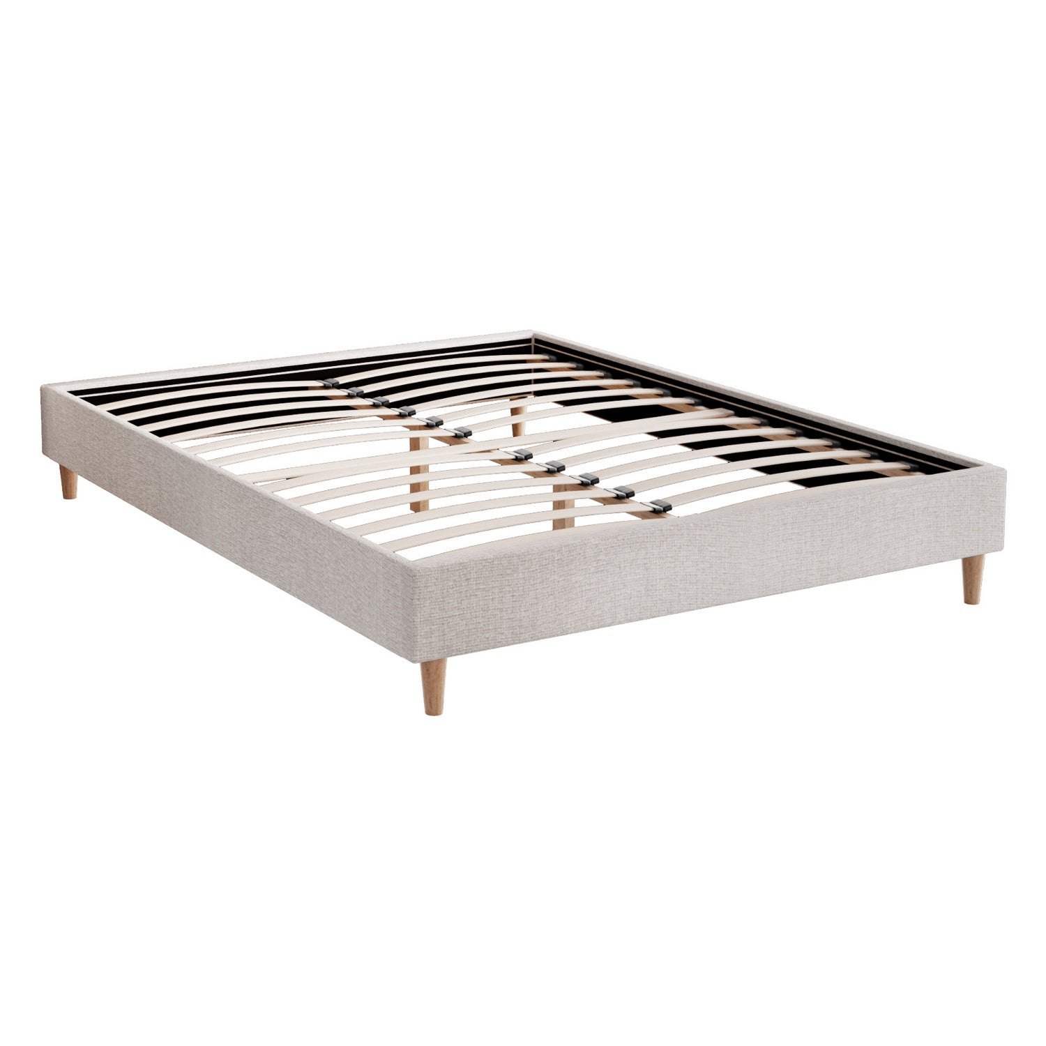 Zora Premium Fabric Bed Frame – Beige – Double