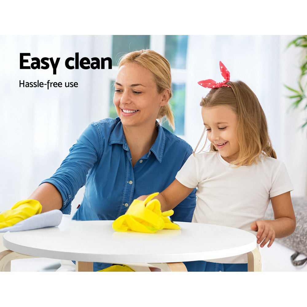 Kieran Kids Table and Chairs Set – White – 3 Piece