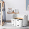 3 PCS Kids Table and Chairs Set - Storage Desk - White