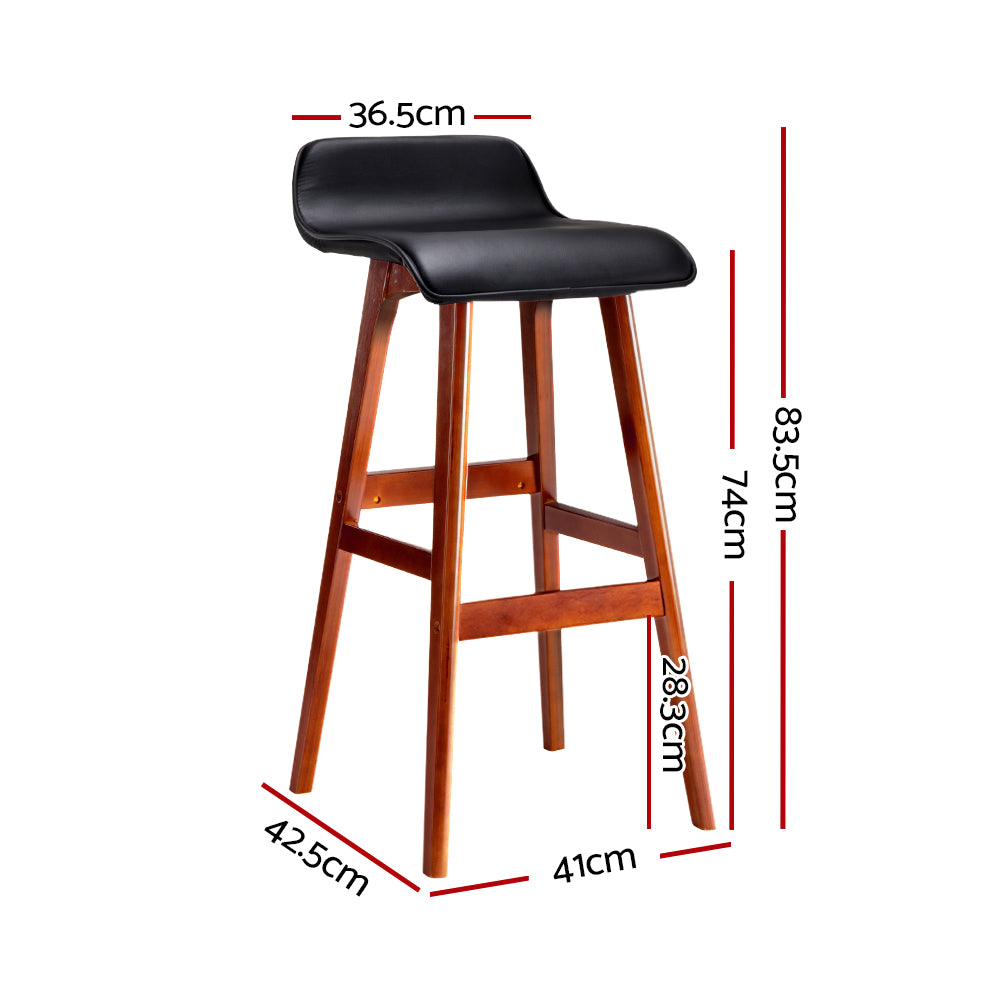 Sliva Wave Style Bar Stools – Black – Set of 2