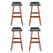 4 x Wooden Bar Stools – Classic Black