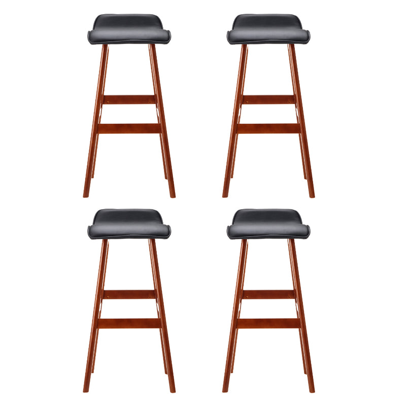4 x Wooden Bar Stools – Classic Black