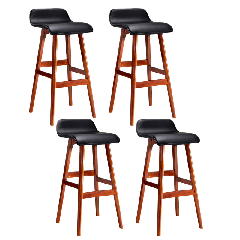 4 x Wooden Bar Stools – Classic Black