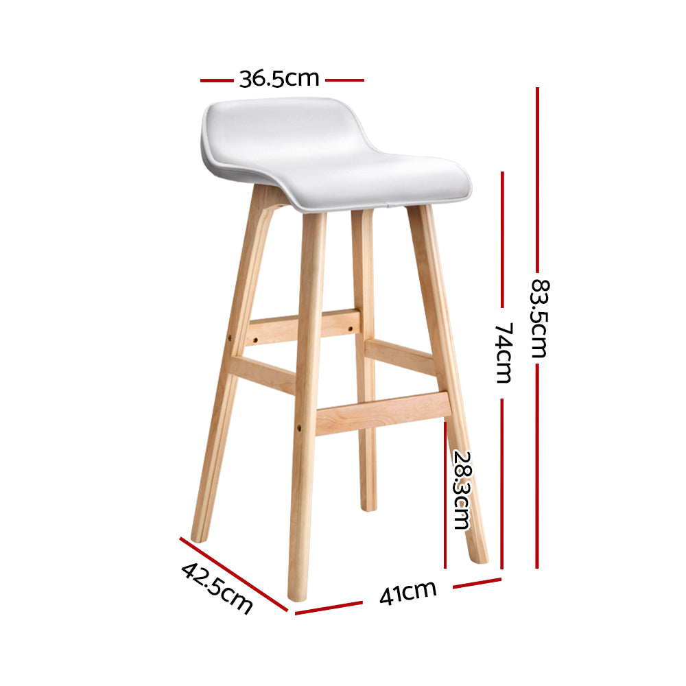 Silva Wooden Bar Stools – White – Set of 4