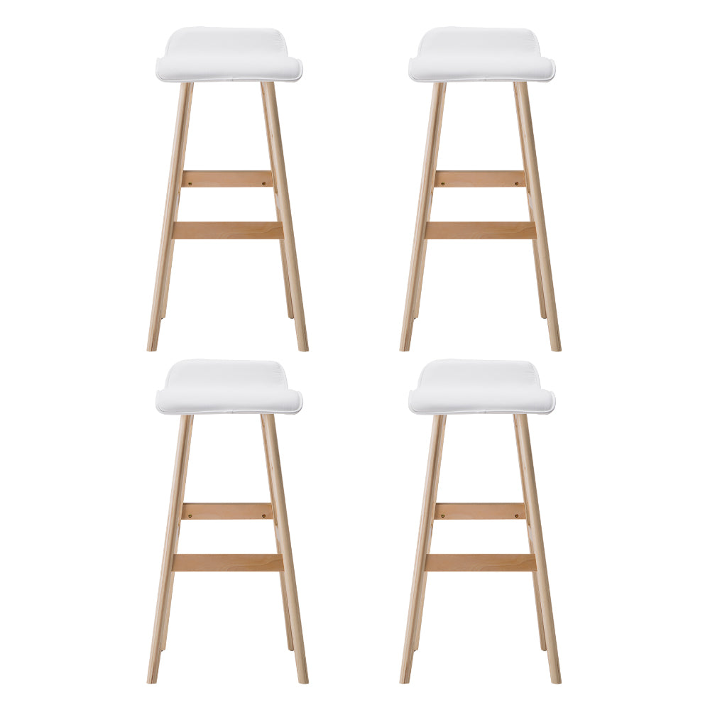 Silva Wooden Bar Stools – White – Set of 4