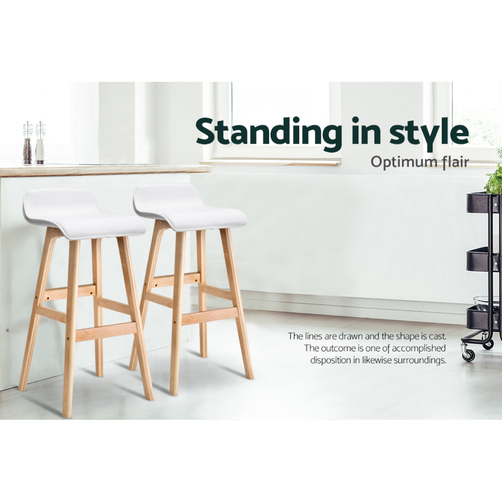 Silva Wooden Bar Stools – White – Set of 4