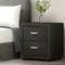 Fabric Bedside Table w/2 Drawers - Charcoal