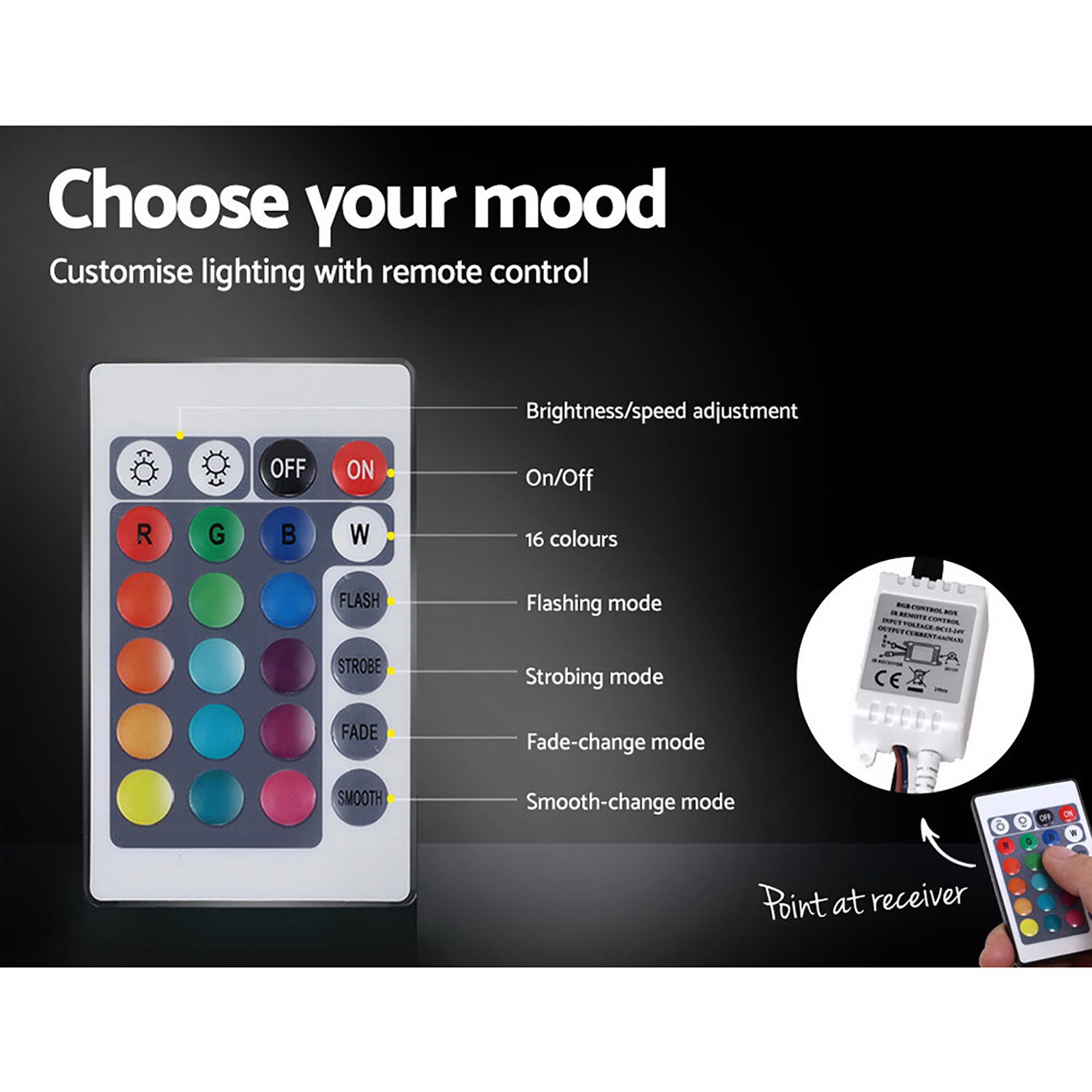 Harbor Gas Lift LED Bed Base – Grey – Queen