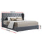 KING Size - Linen Gas Lift Tufted Bed Frame - Grey