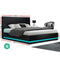 QUEEN Size - Gas Lift LED Bed Frame - Black