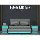 QUEEN Size - Gas Lift LED Bed Frame - White