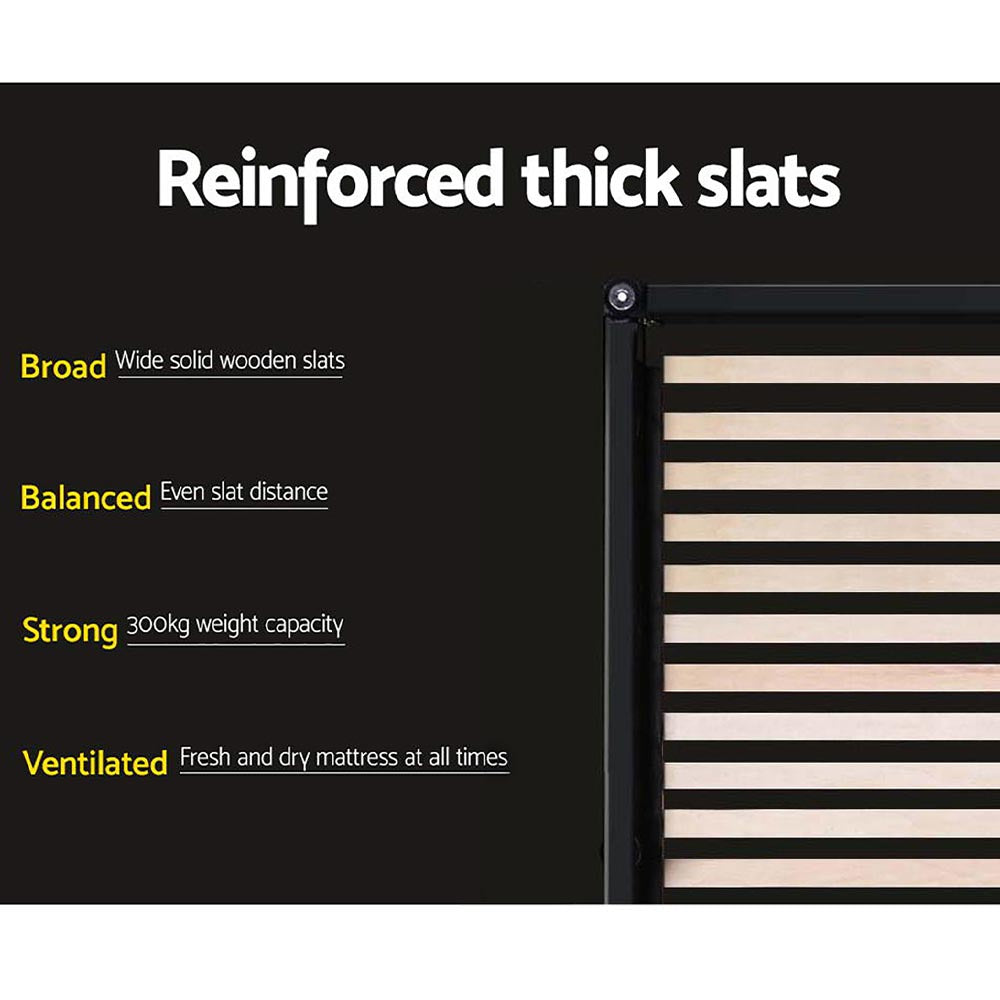 Alderon Leather Bed Frame – Black – Double