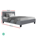 KING SINGLE Size - Classic Bed Frame - Grey