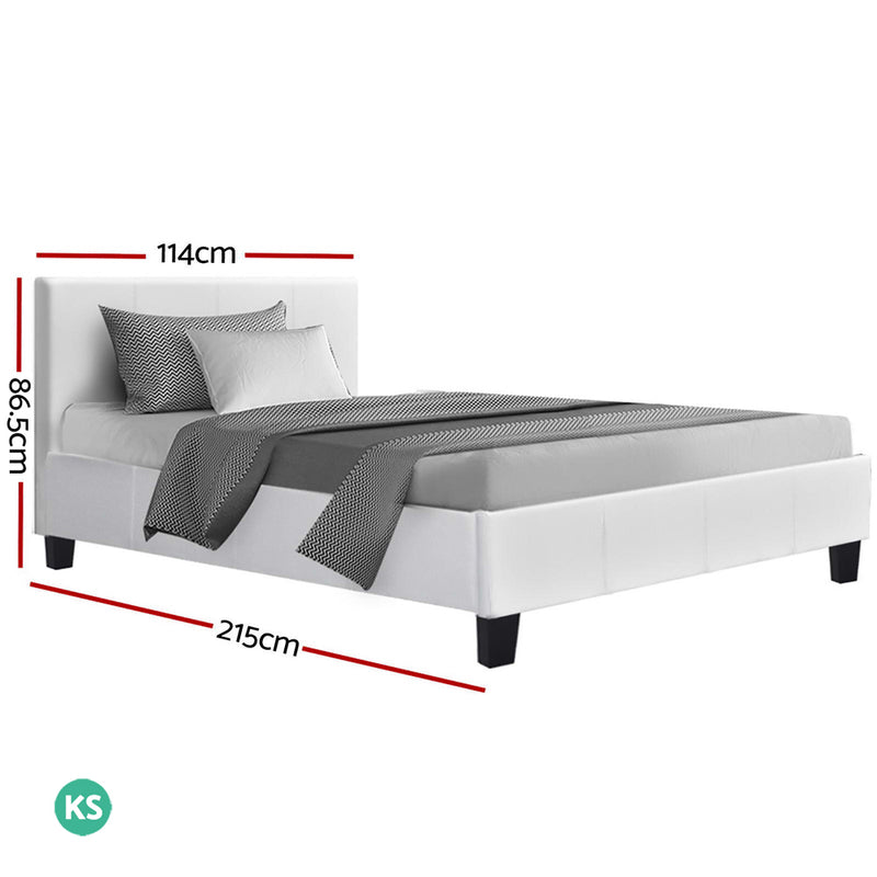 KING Single Size - Classic Bed Frame - White