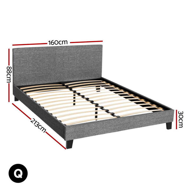 QUEEN Size - Classic Bed Frame - Grey