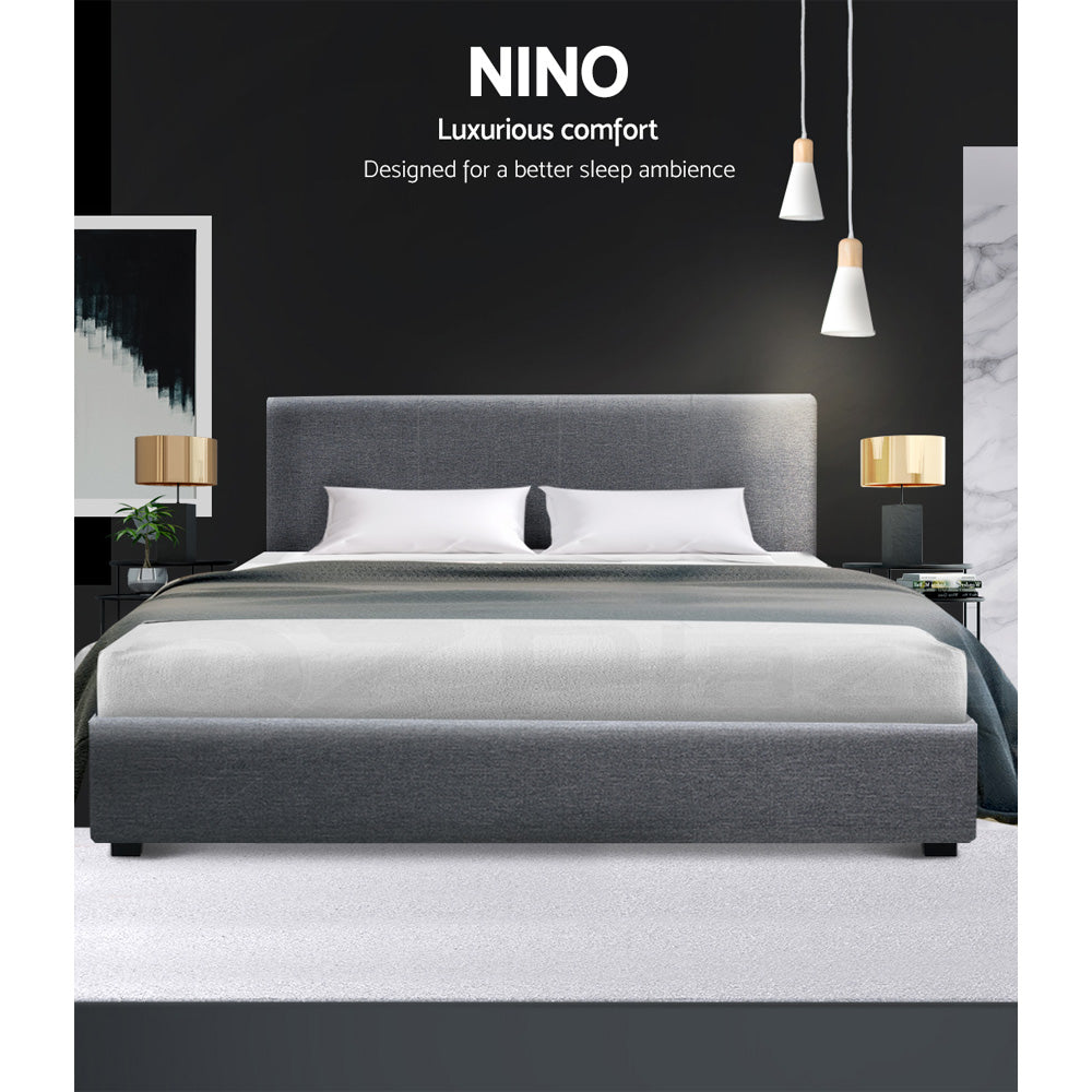 Nino Gas Lift Bed Frame – Grey – Double