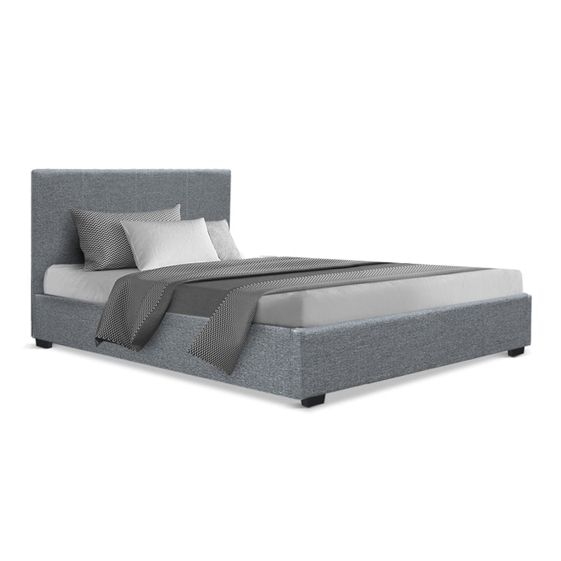 Artiss Bed Frame King Single Size Gas Lift Grey NINO