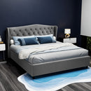 KING Size - Tufted Linen Bed Frame - Grey