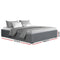 DOUBLE Size - Gas Lift Linen Bed Frame - Grey