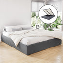 KING Size - Gas Lift Linen Bed Frame - Grey