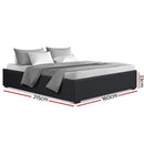 QUEEN Size - Gas Lift Fabric Bed Frame - Charcoal