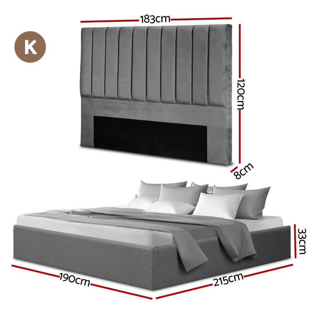 Alderon Gas Lift Bed Frame – Grey – King