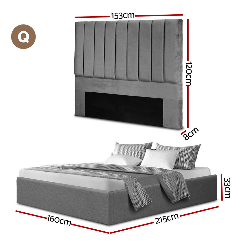 Kairo Gas Lift Bed Frame – Grey – Queen