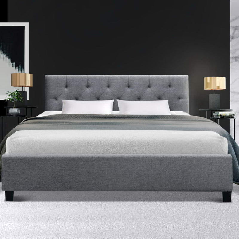 DOUBLE Size - Linen Bed Frame - Grey