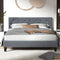 Queen Size - Linen Bed Frame - Grey