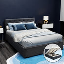 DOUBLE Size - Gas Lift Linen Bed Frame - Charcoal