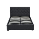 DOUBLE Size - Gas Lift Linen Bed Frame - Charcoal