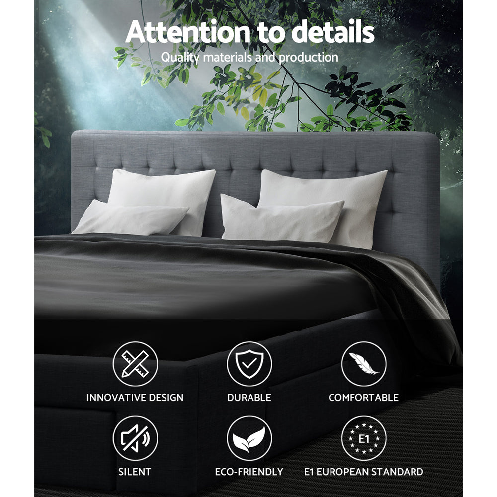 Halston Linen Storage Bed Frame – Grey – King