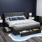 KING Size - Linen Bed Frame with 4 Drawers - Charcoal