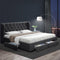 KING Size - Linen Bed Frame with 4 Drawers - Charcoal