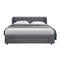 QUEEN Size - Linen Bed Frame with 4 Drawers - Grey