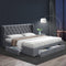 QUEEN Size - Linen Bed Frame with 4 Drawers - Grey