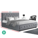 DOUBLE Size - Scandanavian Style Gas Lift Bed Frame - Grey