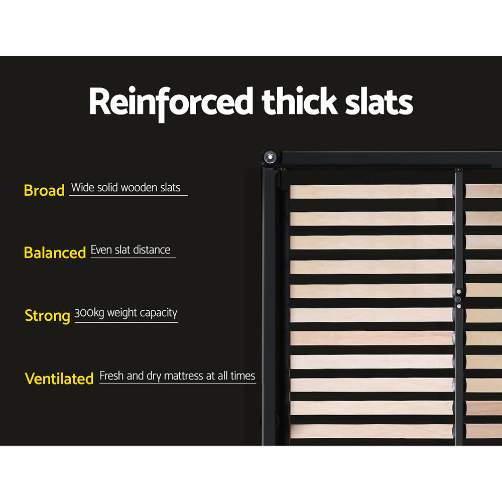 Serano Leather Gas Lift Bed Frame – Black – Double