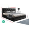 QUEEN Size - Leather Gas Lift Bed - Black